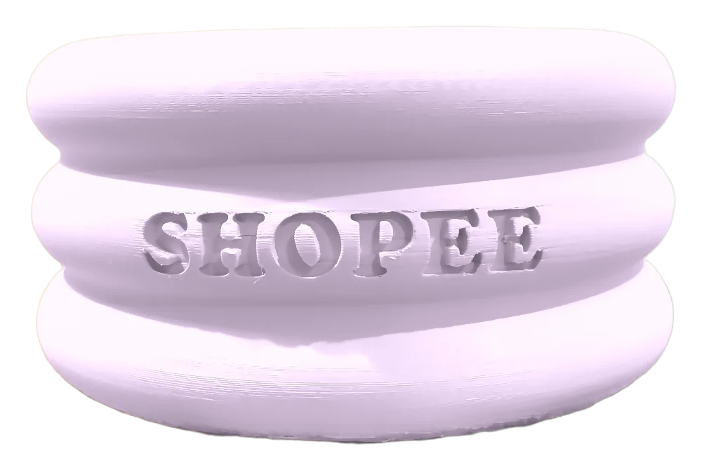 Tyre elevated bowl with the name SHOPEE in raised letters on the front